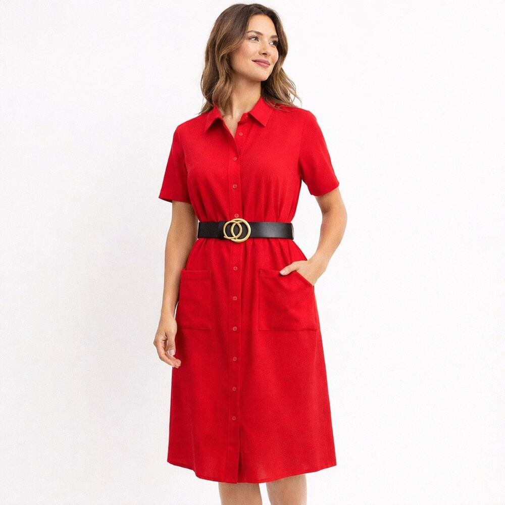 SPRING SALE! Rachel Parcell Red Button Up Dress Size‎ Medium